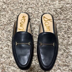 Sam Edelman Black Loafers with Gold Accent
